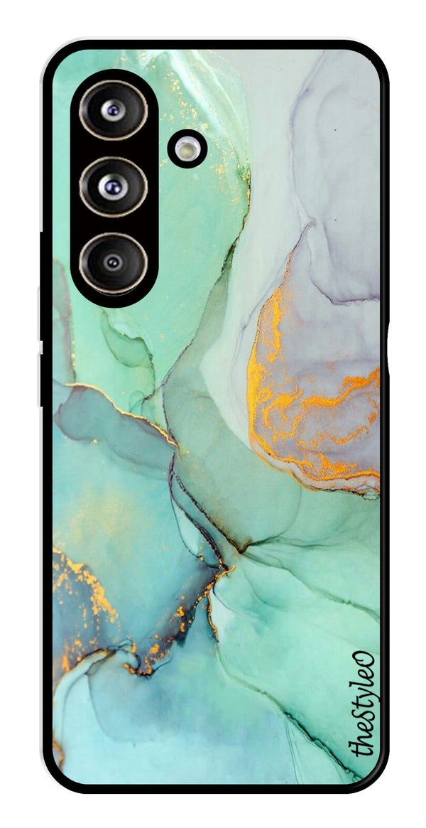 Orange Green Pattern Metal Mobile Case for Samsung Galaxy S24 FE (Design No -45)