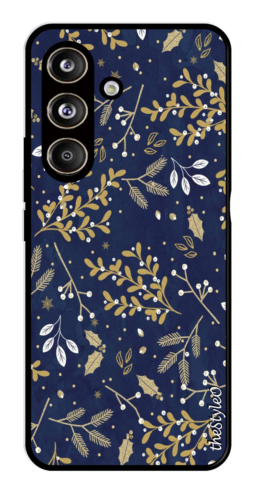 Leaves Design Metal Mobile Case for Samsung Galaxy S24 FE (Design No -51)