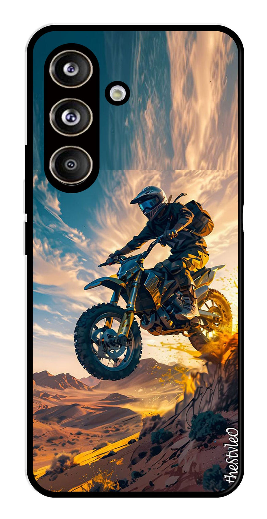 Bike Rider Metal Mobile Case for Samsung Galaxy S24 FE (Design No -59)