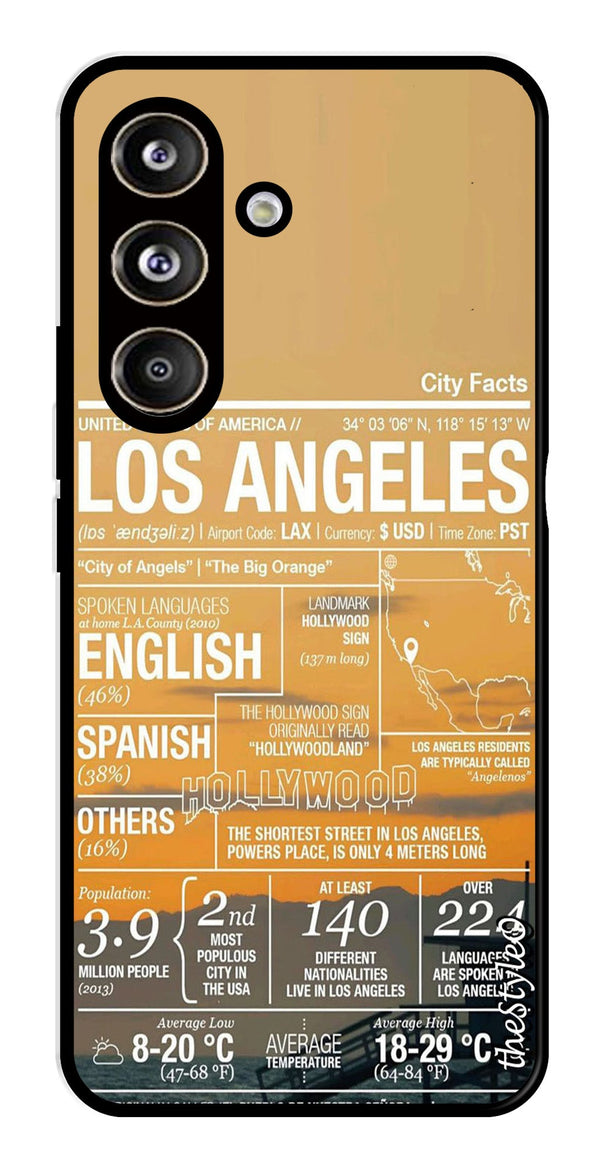 Los Angeles Metal Mobile Case for Samsung Galaxy S24 FE (Design No -68)