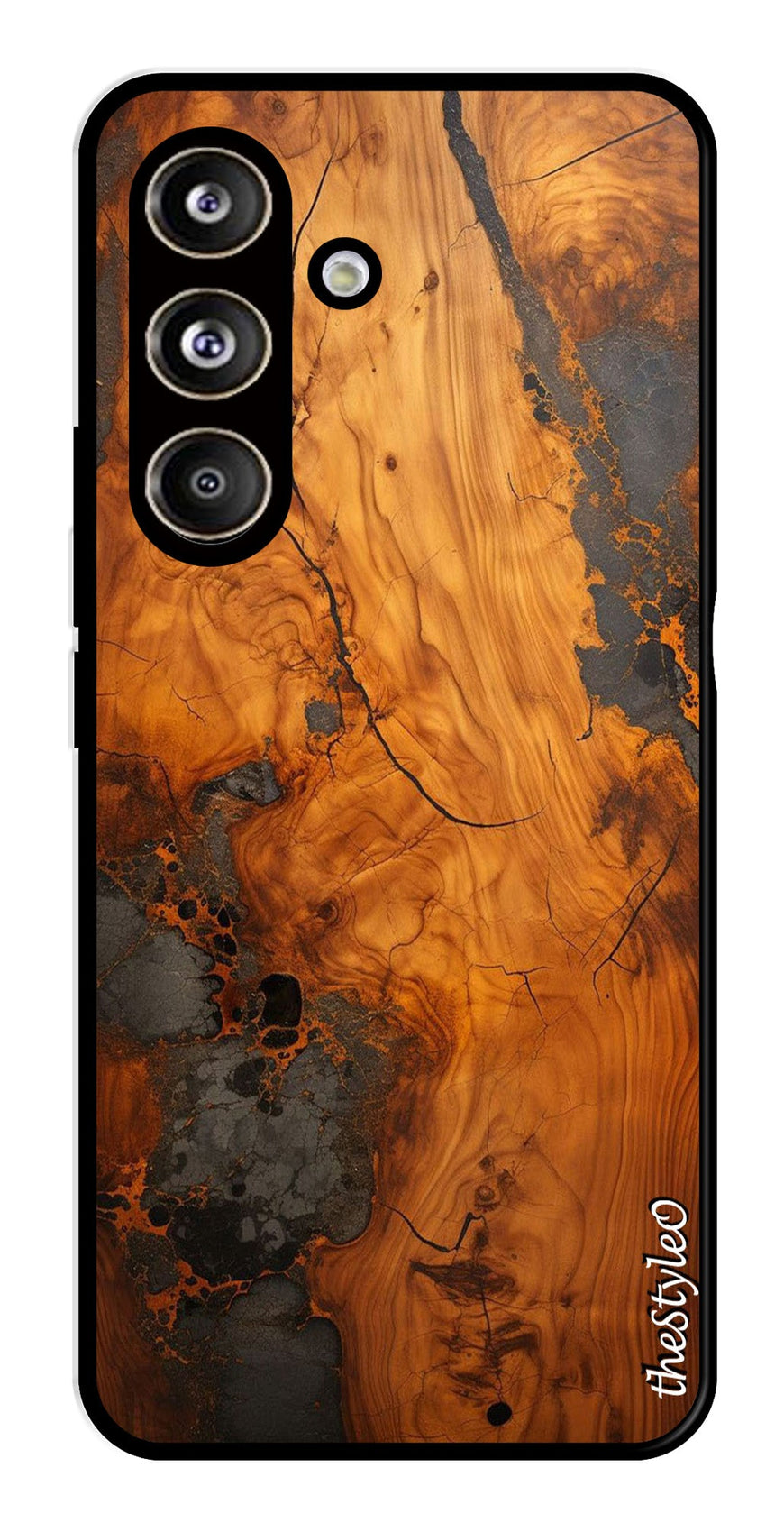 Wooden Design Metal Mobile Case for Samsung Galaxy S24 FE (Design No -74)