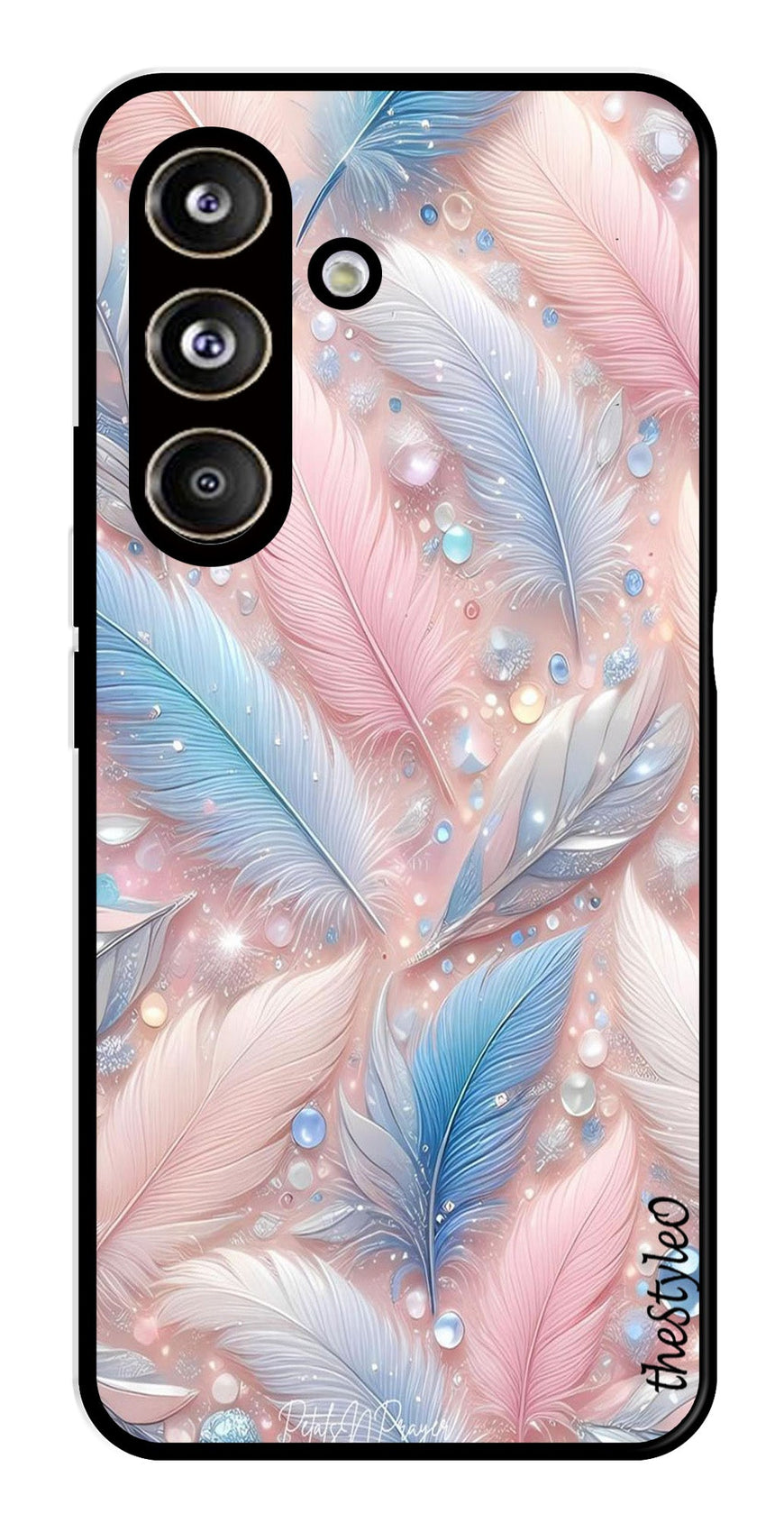 Feather Design Metal Mobile Case for Samsung Galaxy S24 FE (Design No -85)