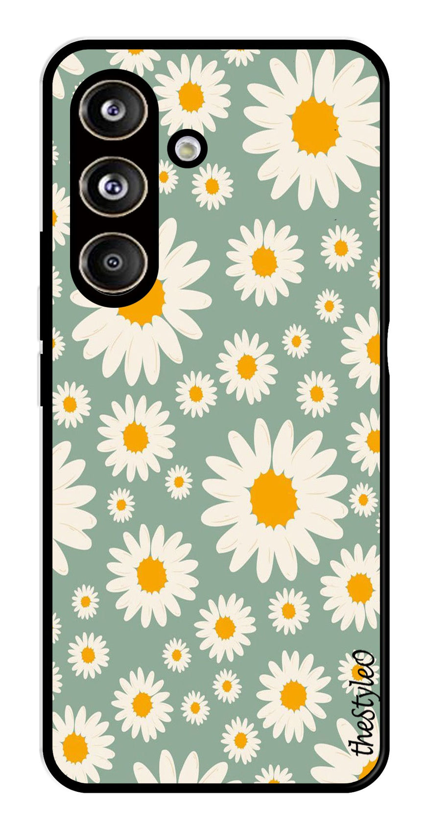 Floral Design Metal Mobile Case for Samsung Galaxy S24 FE (Design No -87)