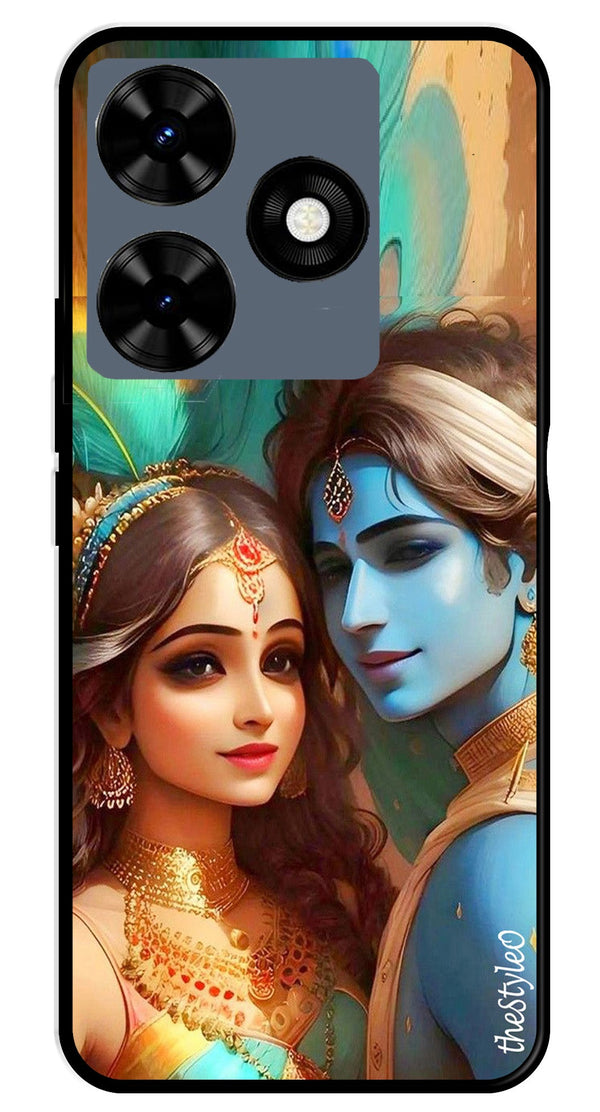 Lord Radha Krishna Metal Mobile Case for Tecno Spark 10 (Design No -01)