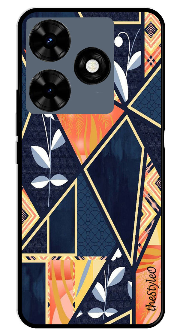 Marble Design Metal Mobile Case for Tecno Spark 10 (Design No -07)
