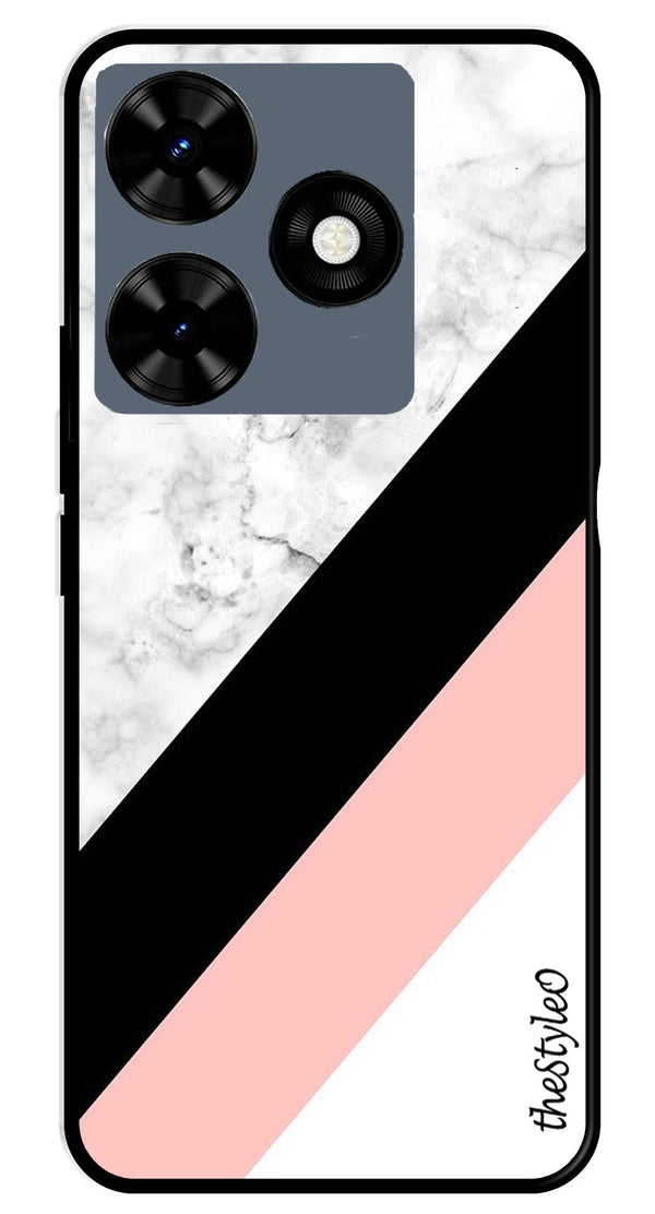 Pink Pattern Metal Mobile Case for Tecno Spark 10 (Design No -23)