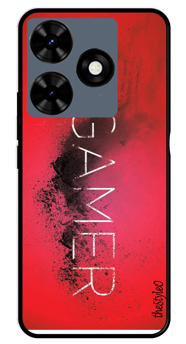 Lion Pattern Metal Mobile Case for Tecno Spark 10 (Design No -40)