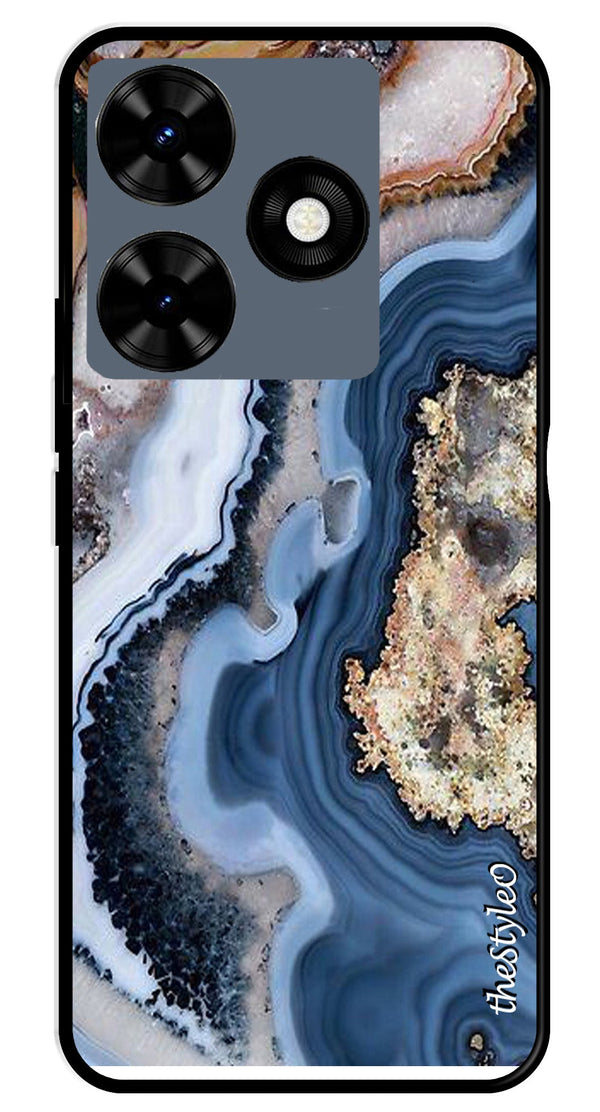 Floral Pattern Metal Mobile Case for Tecno Spark 10 (Design No -52)
