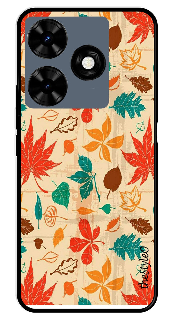Autumn leaves Metal Mobile Case for Tecno Spark 10 (Design No -55)
