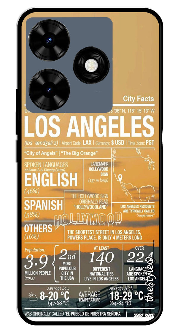Los Angeles Metal Mobile Case for Tecno Spark 10 (Design No -68)