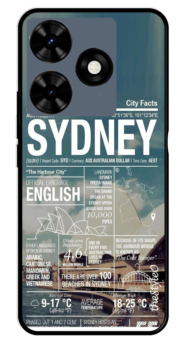 Sydney Metal Mobile Case for Tecno Spark 10 (Design No -69)