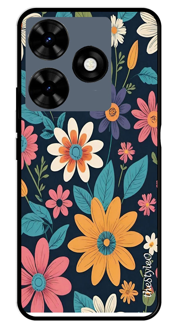 Colorful Abstract Metal Mobile Case for Tecno Spark 10 (Design No -76)