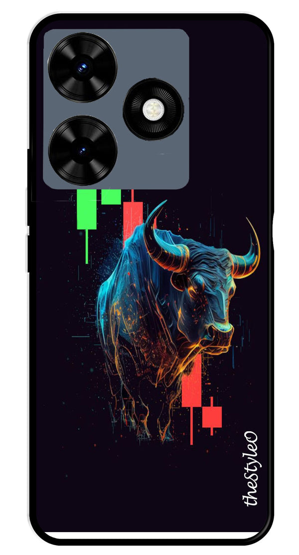 Stock Market Metal Mobile Case for Tecno Spark 10 (Design No -77)