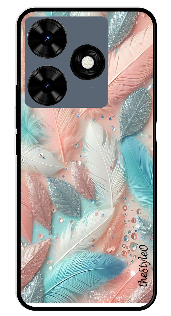 Feather Metal Mobile Case for Tecno Spark 10 (Design No -84)