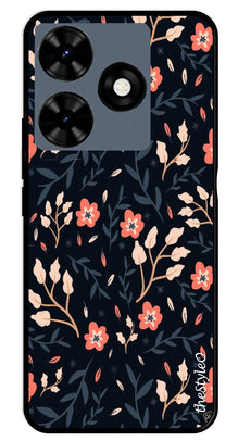 Floral Pattern Metal Mobile Case for Tecno Spark 10C
