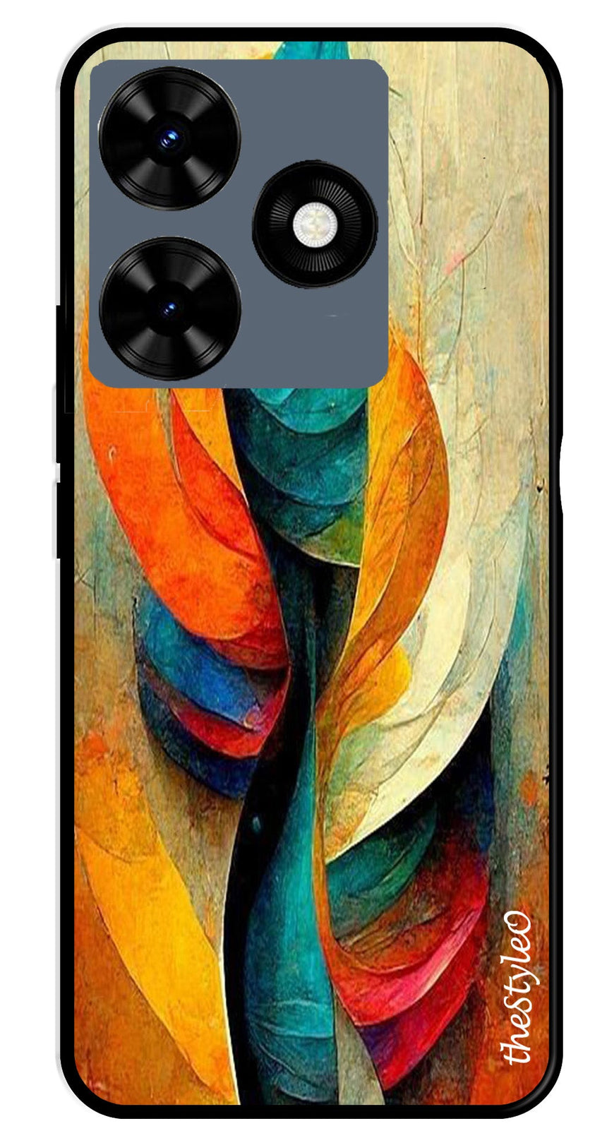 Modern Art Metal Mobile Case for Tecno Spark 10C (Design No -11)