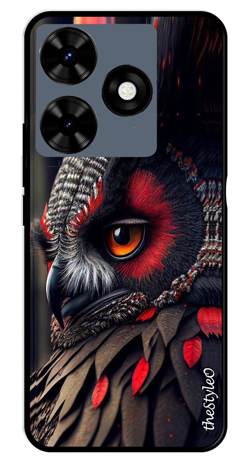 Flower Design Metal Mobile Case for Tecno Spark 10C (Design No -25)