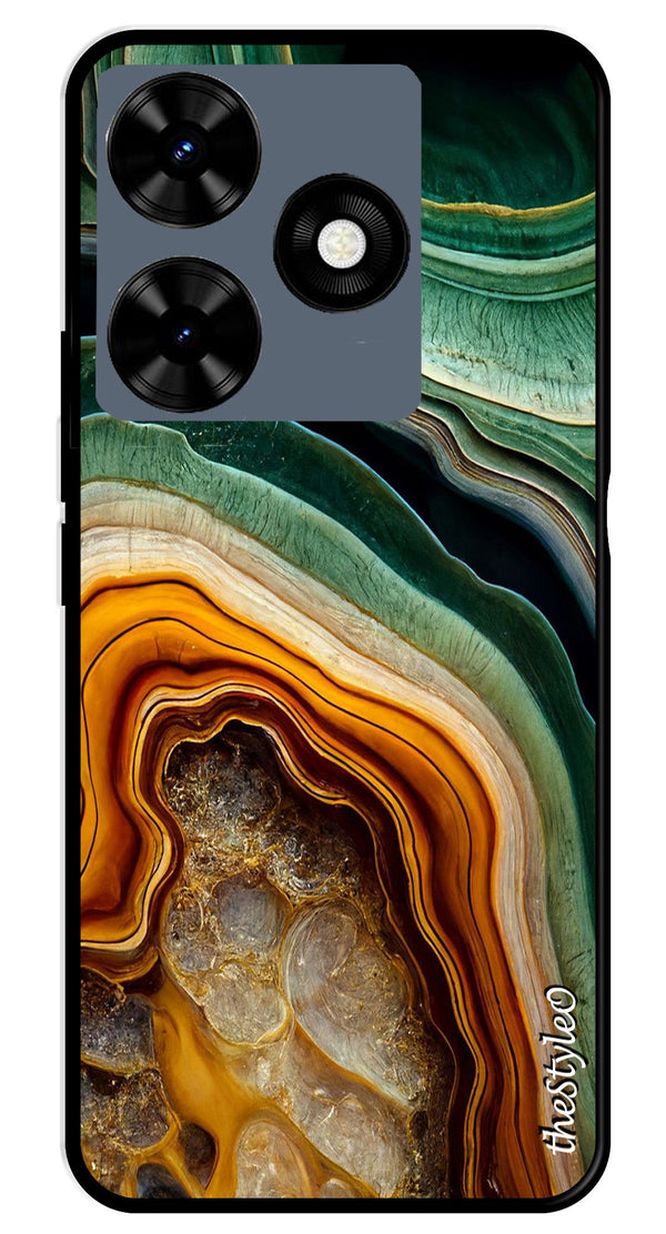 Be Happy Metal Mobile Case for Tecno Spark 10C (Design No -27)