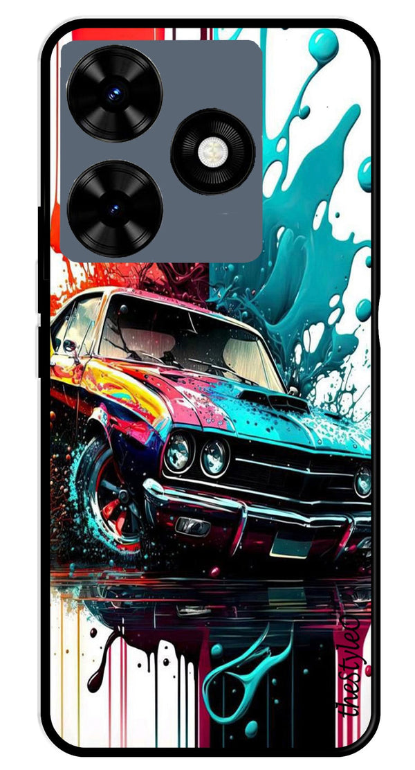Marble Design Metal Mobile Case for Tecno Spark 10C (Design No -28)