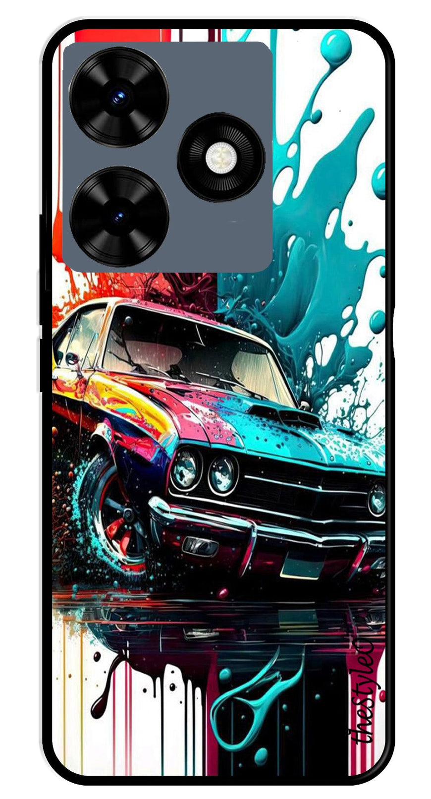 Marble Design Metal Mobile Case for Tecno Spark 10C (Design No -28)