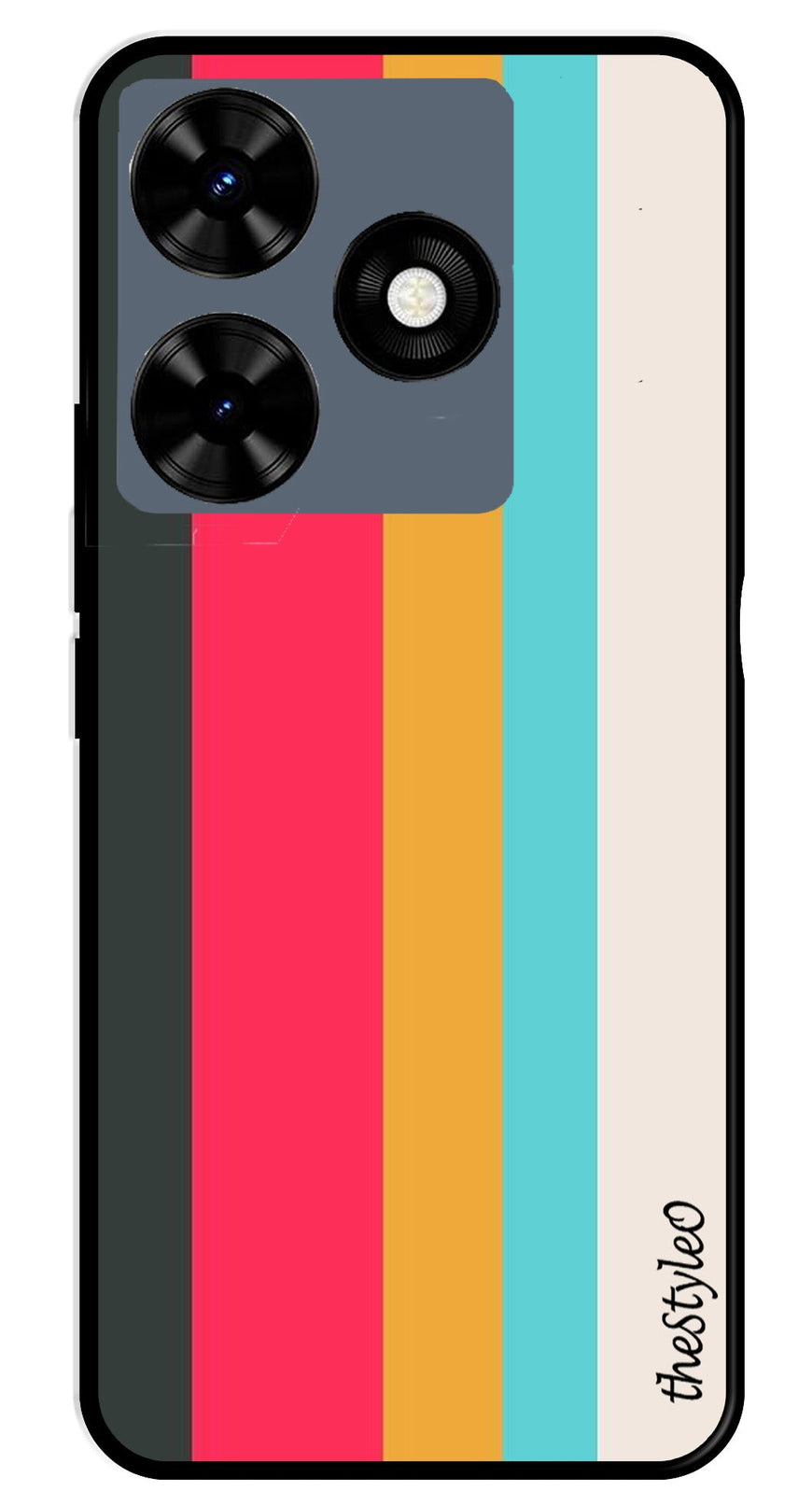 Feathers Metal Mobile Case for Tecno Spark 10C (Design No -30)