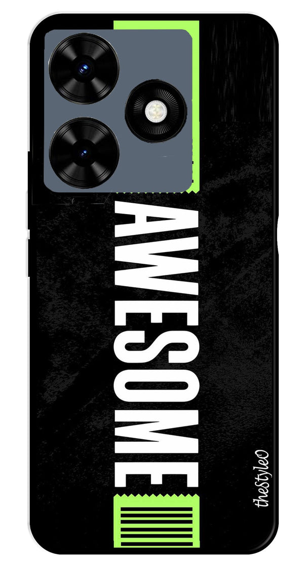 Alphabets Metal Mobile Case for Tecno Spark 10C (Design No -32)