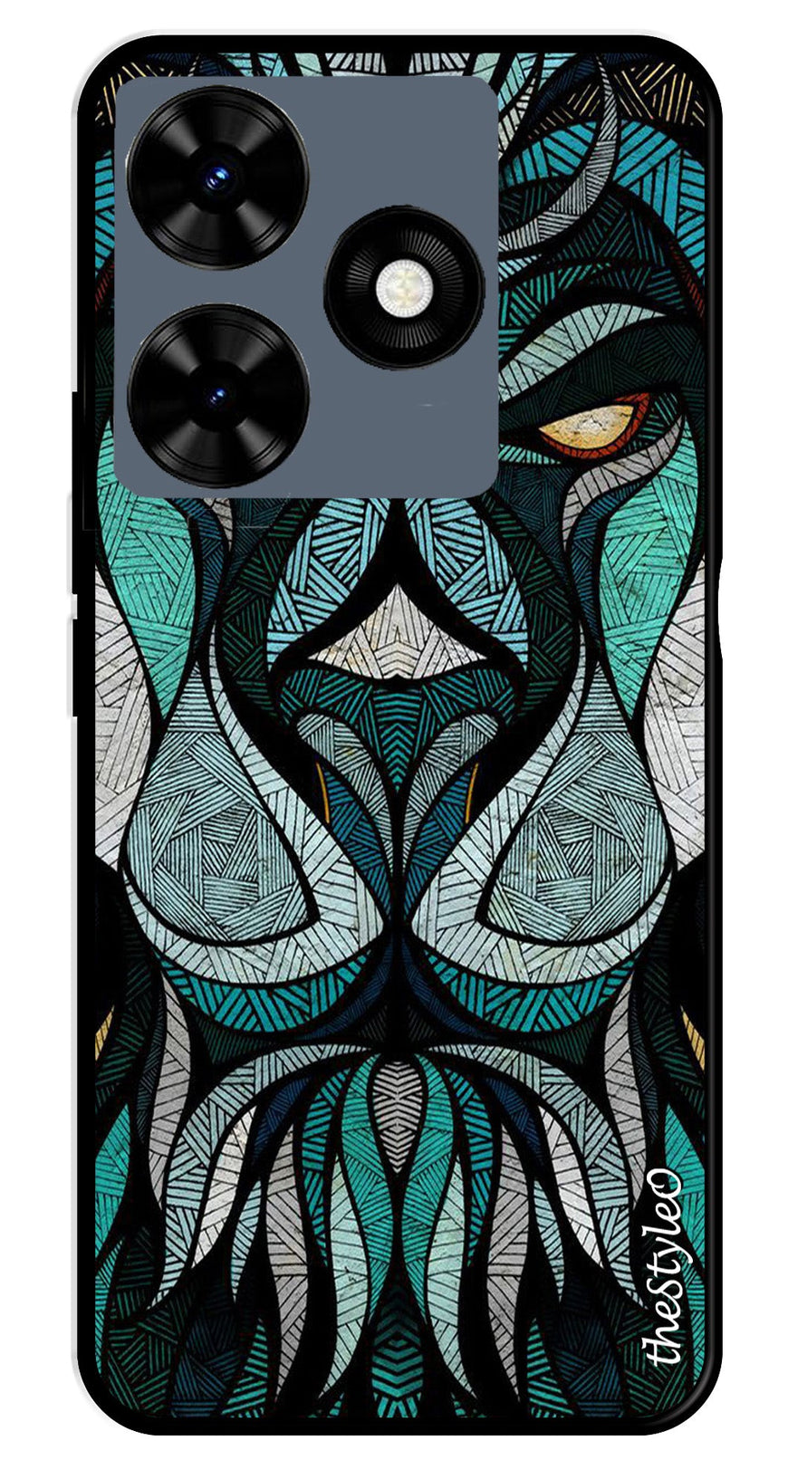 Muted Rainbow Metal Mobile Case for Tecno Spark 10C (Design No -39)