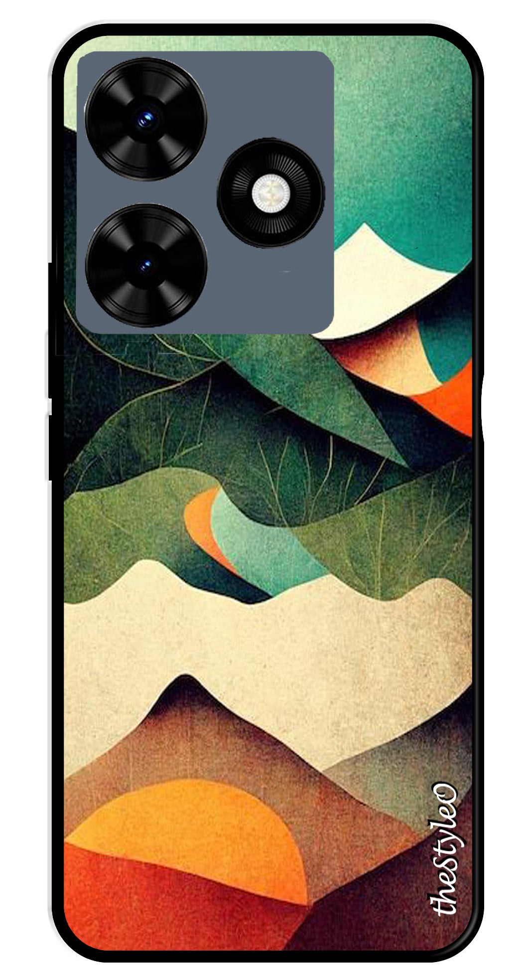 Owl Pattern Metal Mobile Case for Tecno Spark 10C (Design No -42)