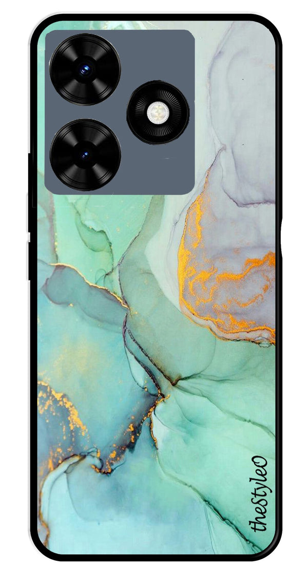 Orange Green Pattern Metal Mobile Case for Tecno Spark 10C (Design No -45)