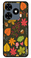 Flower Leaves Design Metal Mobile Case for Tecno Spark 10C (Design No -50)