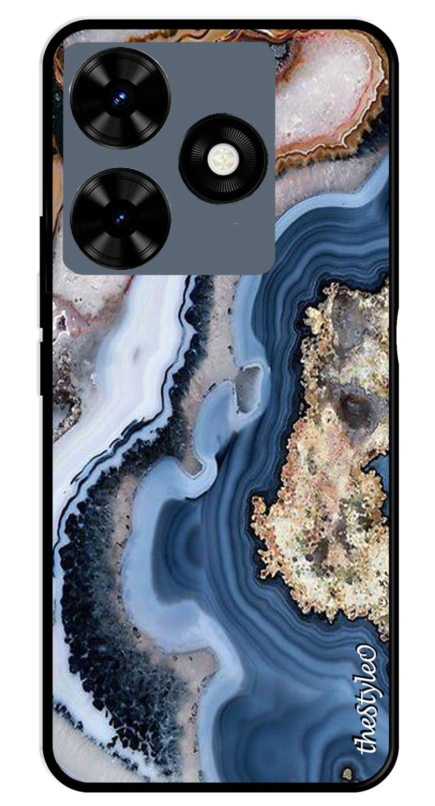 Floral Pattern Metal Mobile Case for Tecno Spark 10C (Design No -52)