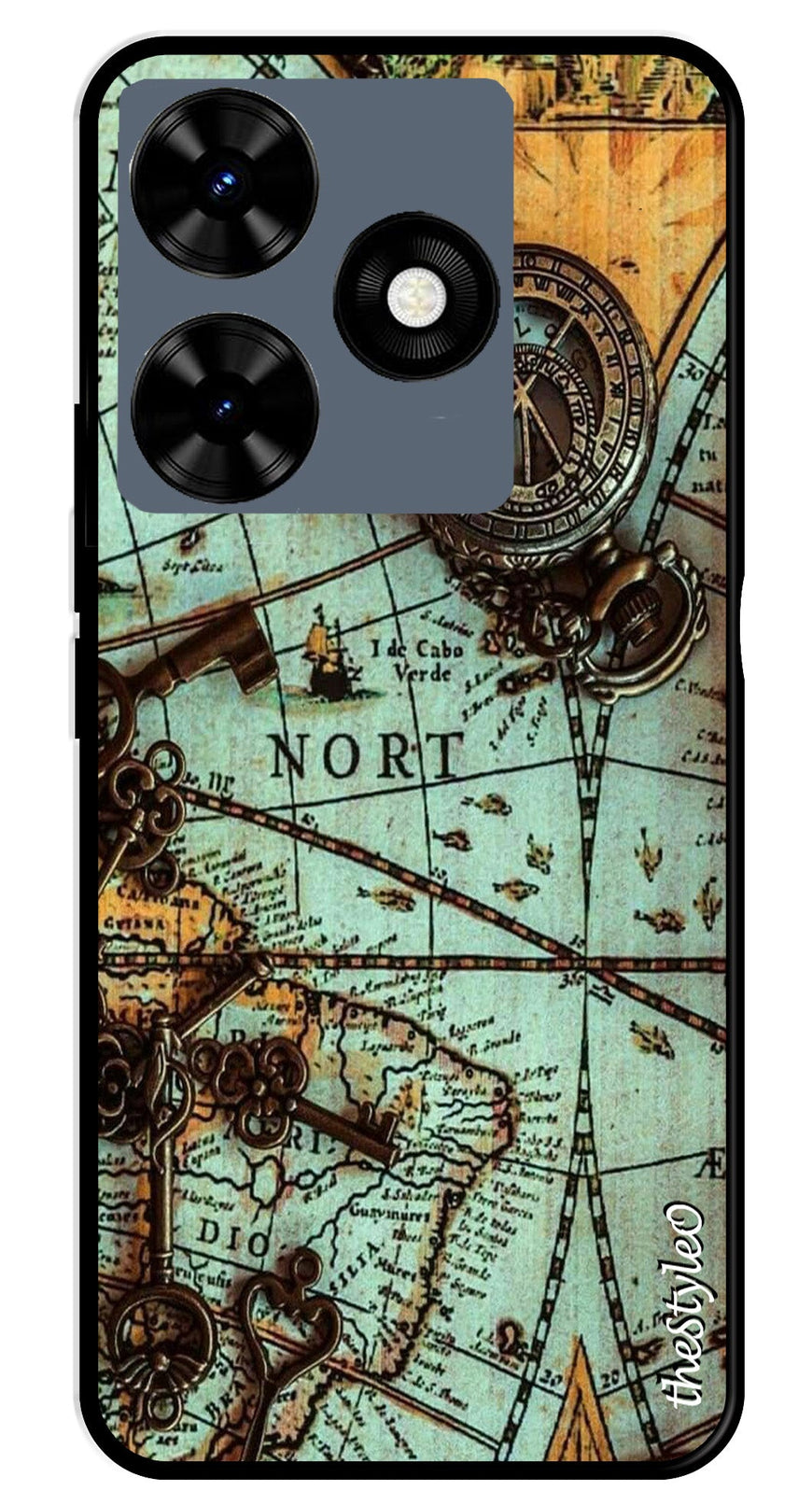 Marble Design Metal Mobile Case for Tecno Spark 10C (Design No -53)