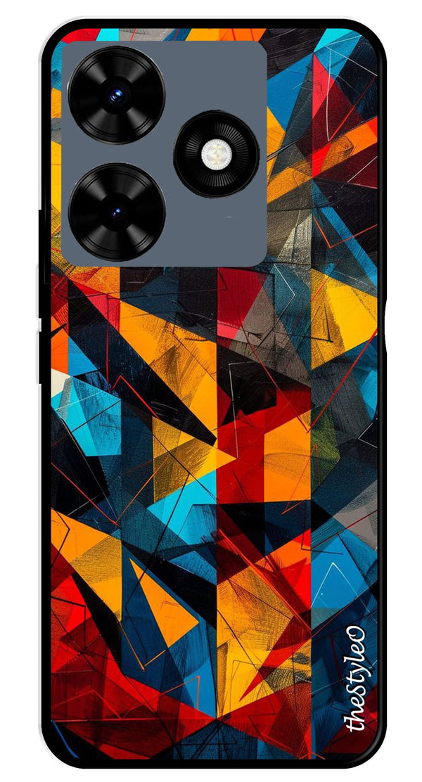 Abstract Art Metal Mobile Case for Tecno Spark 10C (Design No -57)