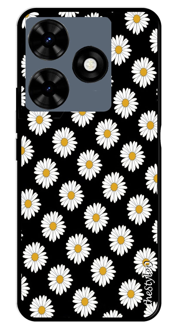 Daisy Flower Metal Mobile Case for Tecno Spark 10C (Design No -75)