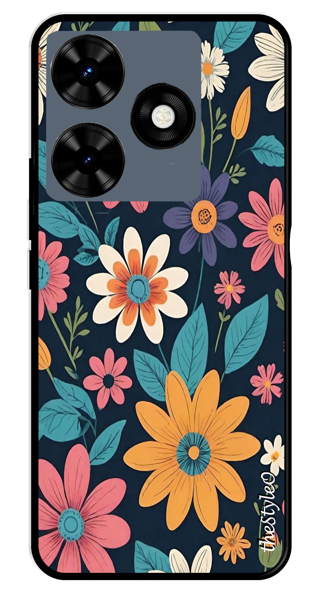 Colorful Abstract Metal Mobile Case for Tecno Spark 10C (Design No -76)