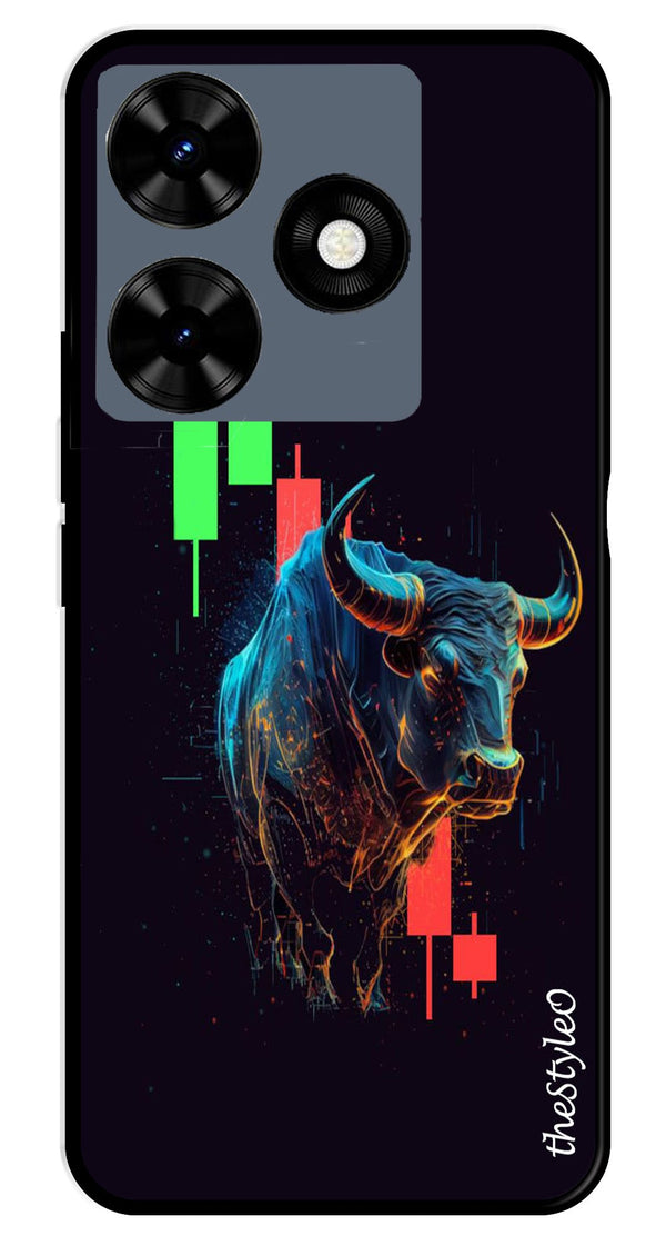 Stock Market Metal Mobile Case for Tecno Spark 10C (Design No -77)