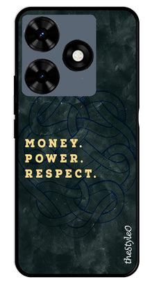 Money Power Respect Metal Mobile Case for Tecno Spark 10C