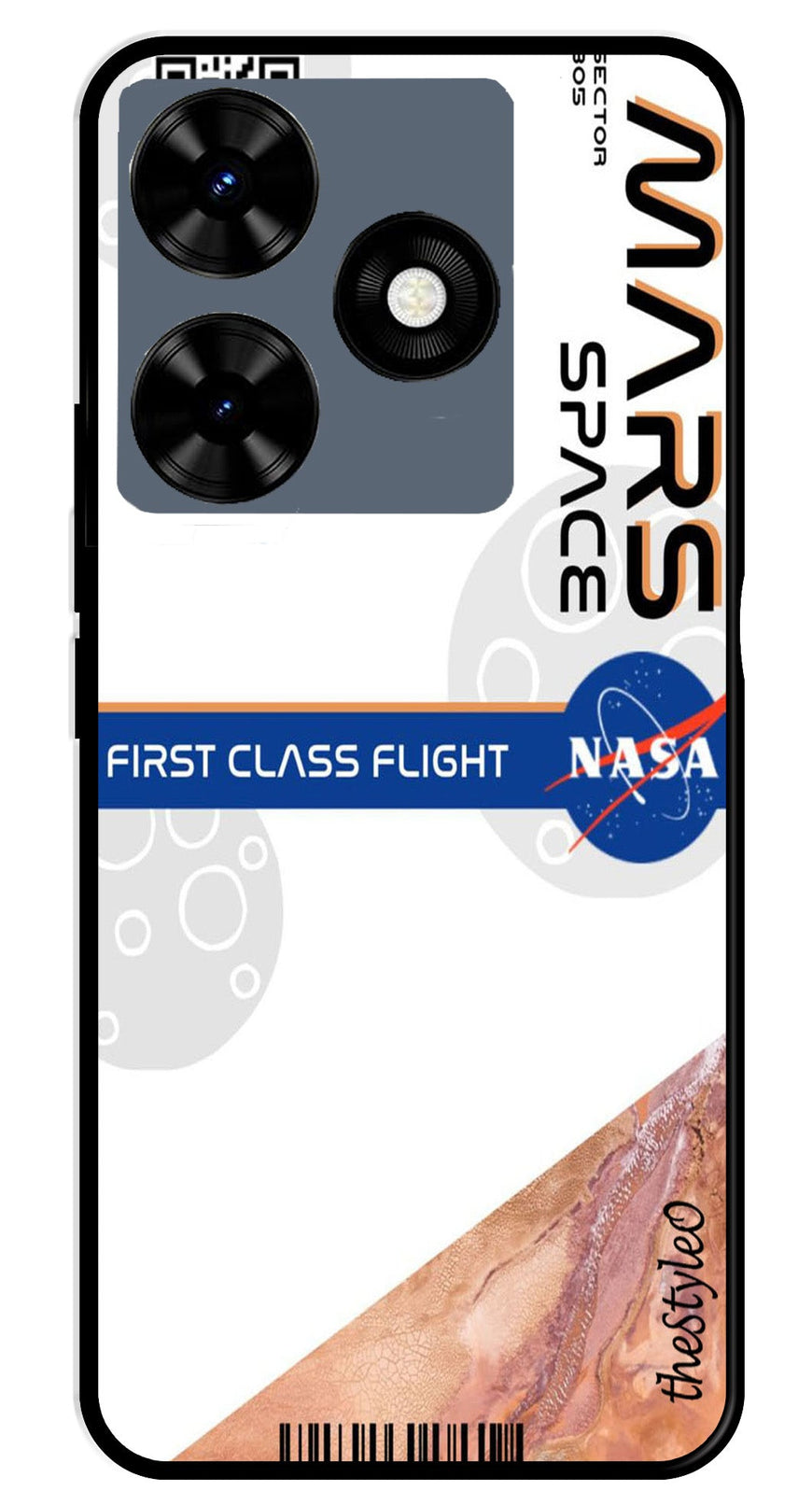 Mars Space Metal Mobile Case for Tecno Spark 10C (Design No -81)