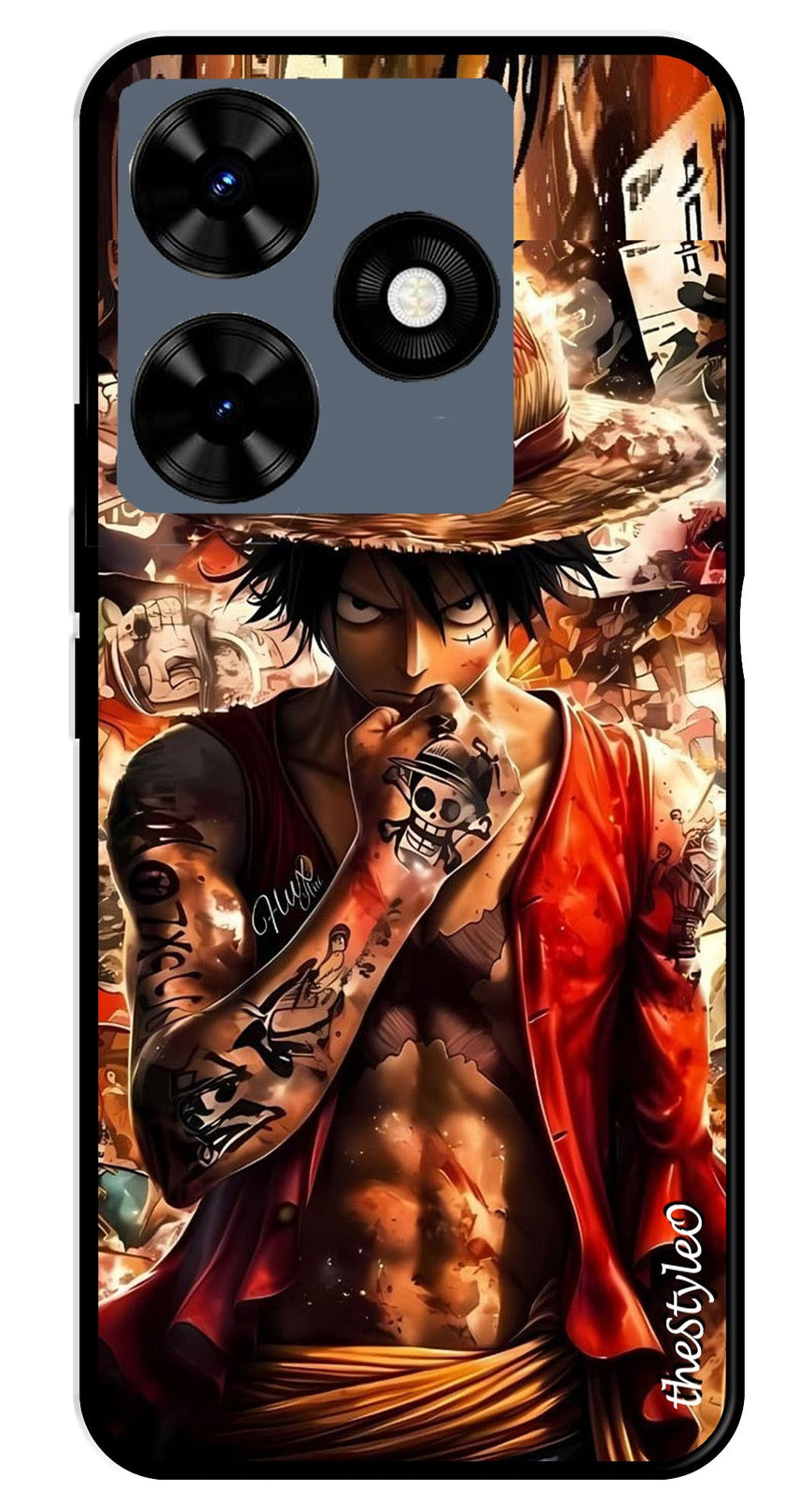 Monkey D Luffy Metal Mobile Case for Tecno Spark 10C (Design No -83)