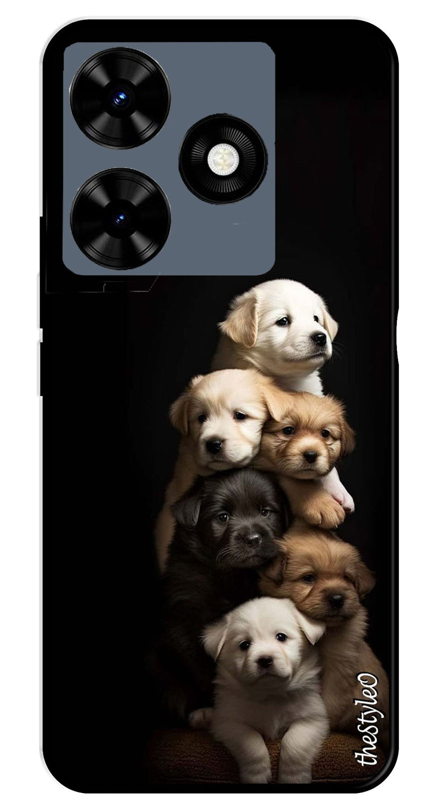 Dog lovers Metal Mobile Case for Tecno Spark 10C (Design No -88)