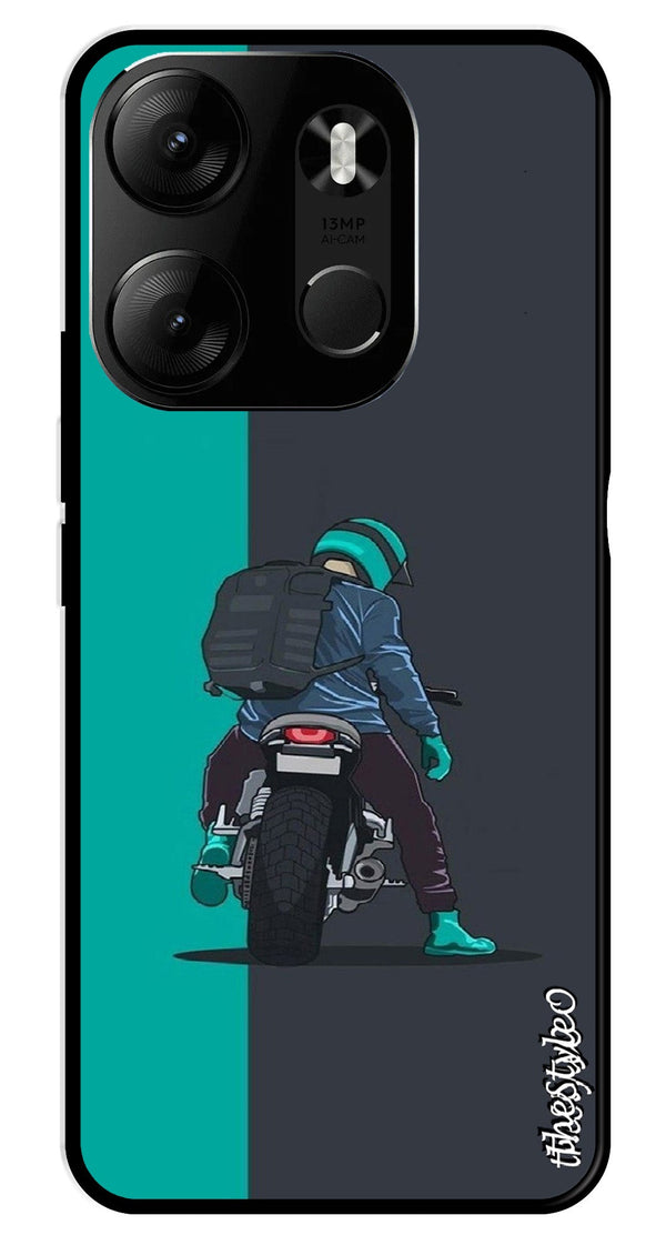 Bike Lover Metal Mobile Case for Tecno Spark Go (Design No -05)
