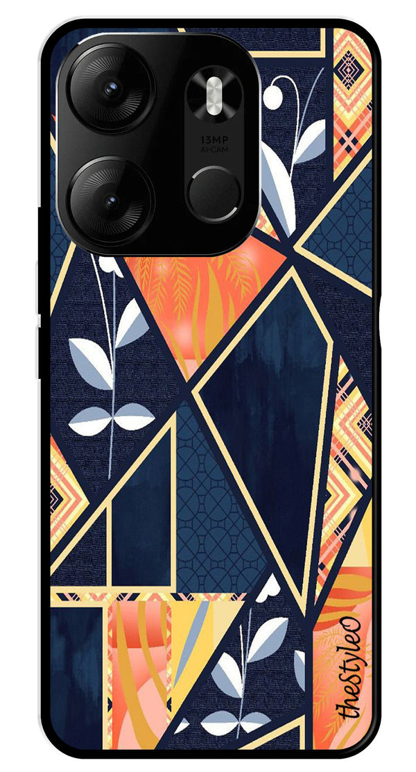 Marble Design Metal Mobile Case for Tecno Spark Go (Design No -07)