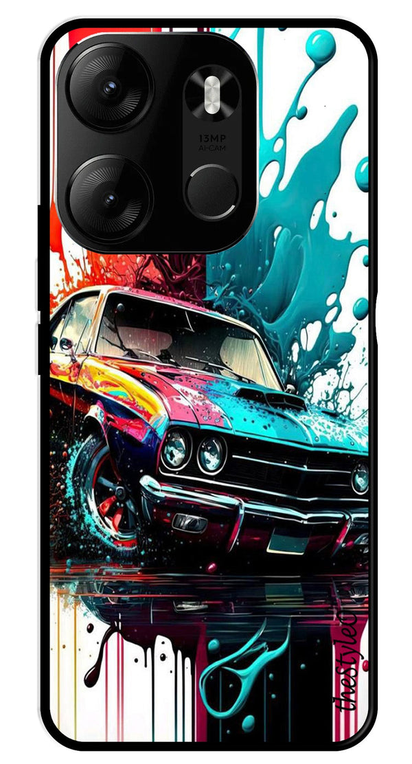 Marble Design Metal Mobile Case for Tecno Spark Go (Design No -28)