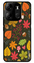 Flower Leaves Design Metal Mobile Case for Tecno Spark Go (Design No -50)