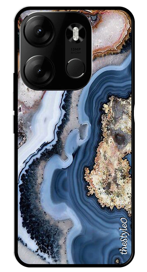 Floral Pattern Metal Mobile Case for Tecno Spark Go (Design No -52)