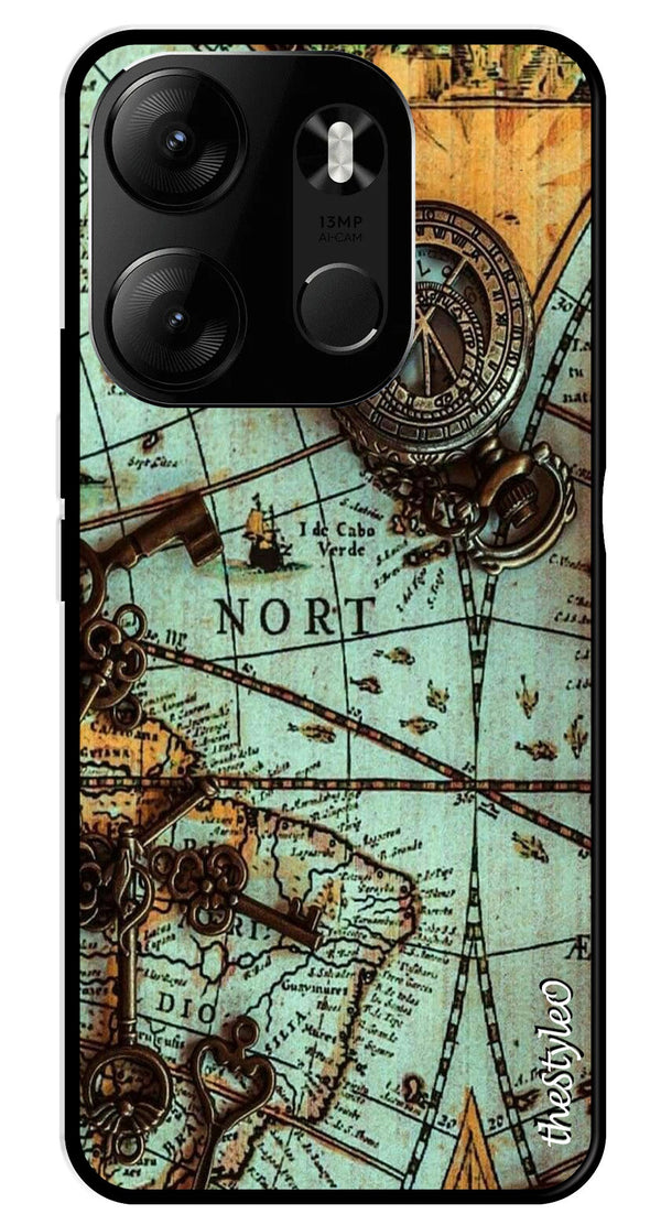 Marble Design Metal Mobile Case for Tecno Spark Go (Design No -53)