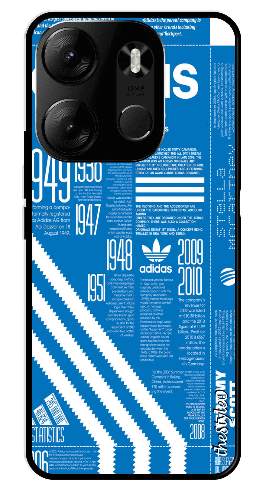 Adidas Design Metal Mobile Case for Tecno Spark Go (Design No -58)