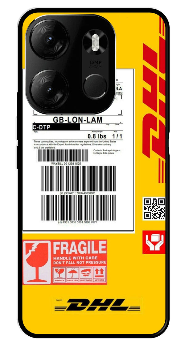DHL Label Metal Mobile Case for Tecno Spark Go (Design No -61)