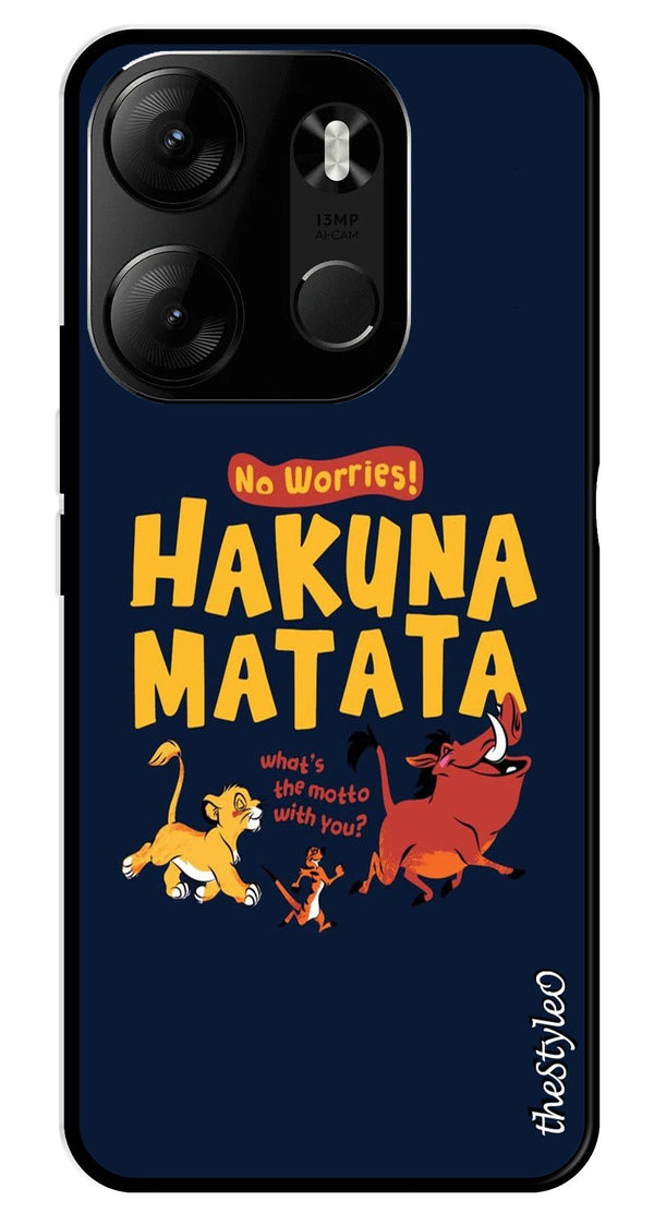 Hakuna Matata Metal Mobile Case for Tecno Spark Go (Design No -62)