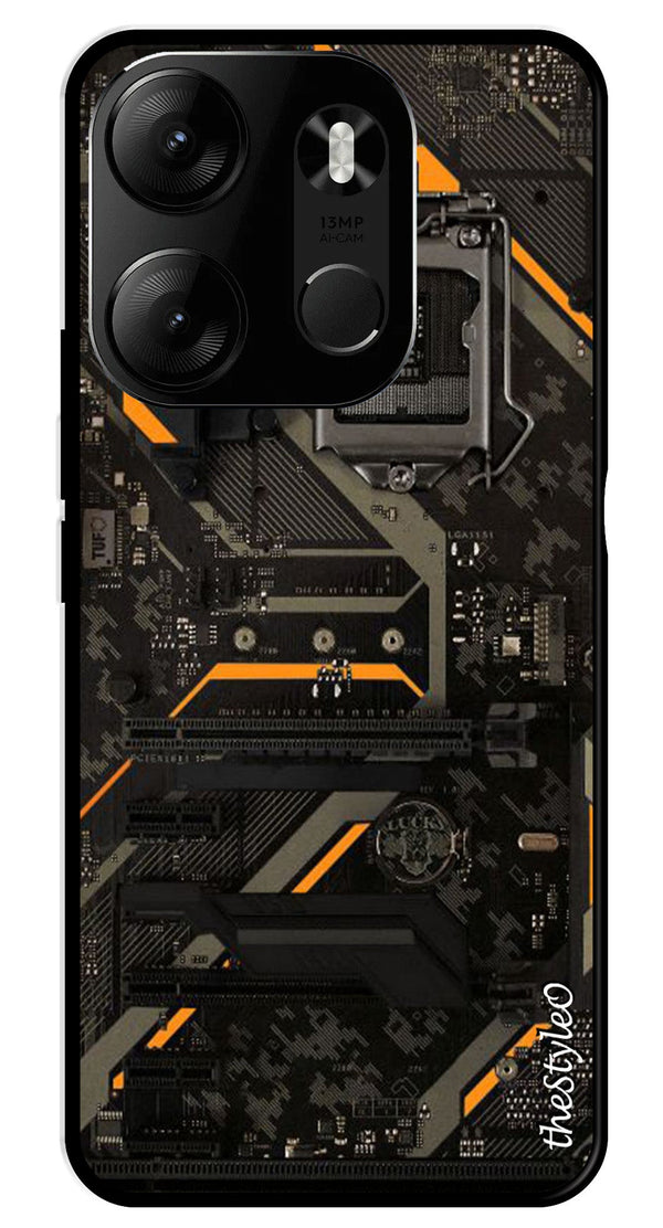 Circuit Design Metal Mobile Case for Tecno Spark Go (Design No -63)